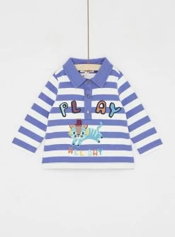 Polo Aubergine à Imprimé à Rayures Bébé Garçon