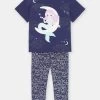 Pyjama Bleu à Motif Sirène Sur La Lune Fille -Dpam 23WH1131PYJ 703 11