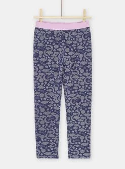 Pyjama Bleu à Motif Sirène Sur La Lune Fille -Dpam 23WH1131PYJ 703 13