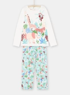Pyjama écru à Imprimé Animalier Fille