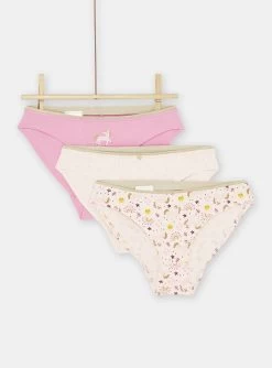 Lot De 3 Culottes Roses Fille