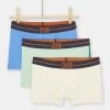 Lot De 3 Caleçons Bleu, Vert Et Jaune Garçon -Dpam 23WH1266BOX C228 11