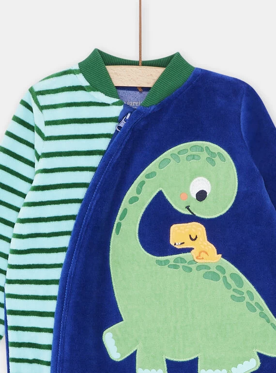 Grenouillère Bleue à Imprimé à Rayures Garçon 4 Grenouillère Bleue à Imprimé à Rayures Garçon – Bild 2