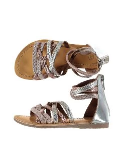 Sandale Ville En Cuir Métallisé Et Tressée Fille -Dpam d7b062bce1dc5dca02816ecb33f73e40c3a8191e 19SK35C2D0E 956 1 dpam ecommerce